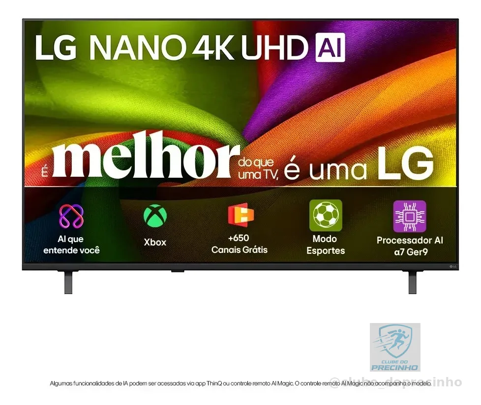 Smart TV 4K 50" LG NANO UHD AI NU850 2026 Processador α7 Ger9 HDR10 Xbox Bluetooth Wi-Fi AI Search Google Gemini webOS 26 - 50NU850BPSA