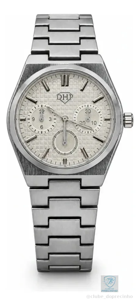 Relógio De Pulso Masculino Fortuna Luxo Old Money Minimalist Prata Cx Branca