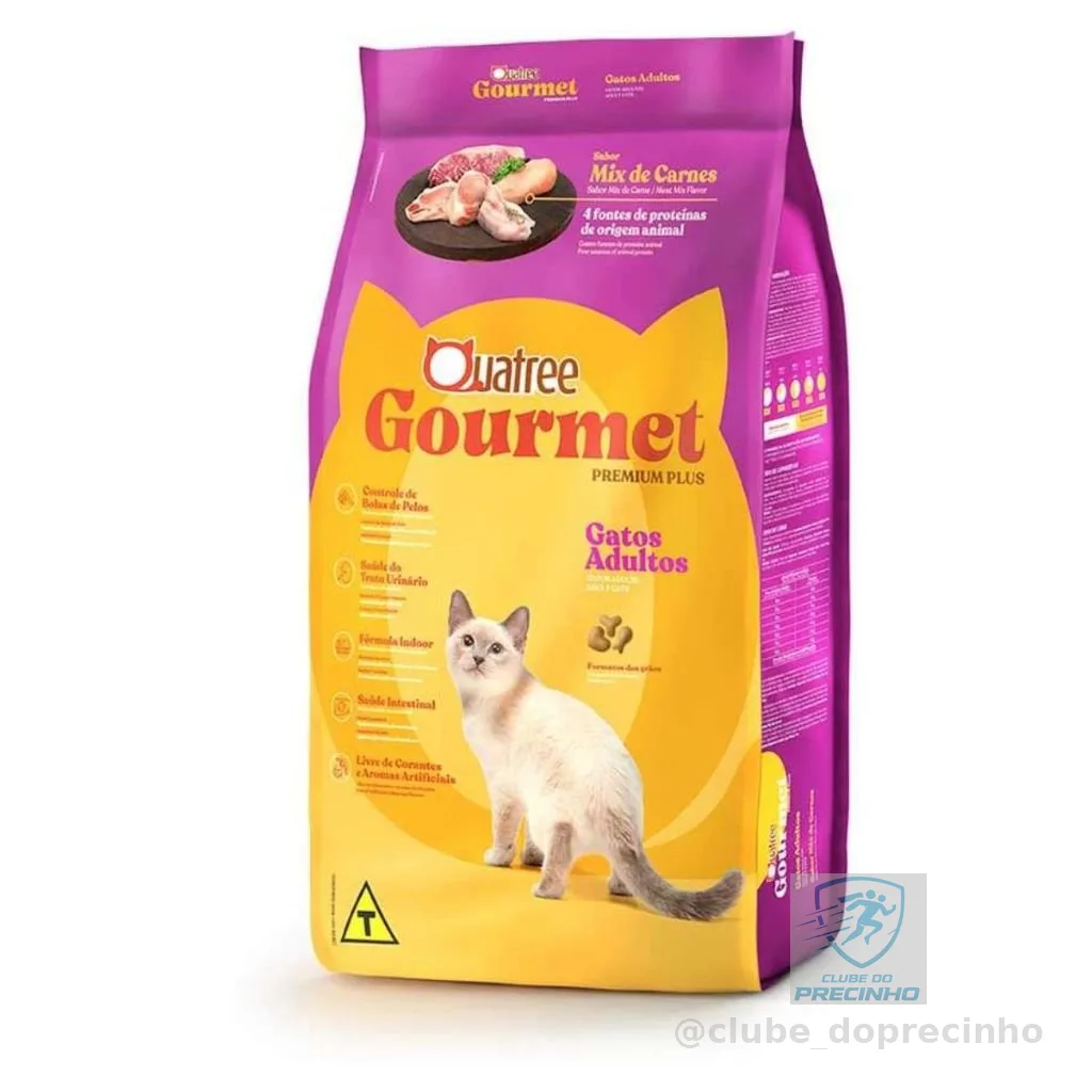 Ração Quatree Gourmet Gatos Adultos Mix de Carnes 3kg