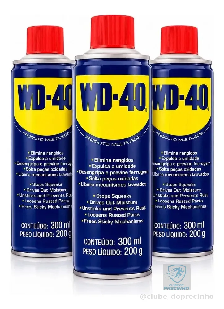 3 Und Wd40 Spray Produto Multiuso Lubrifica Desengripa 300ml