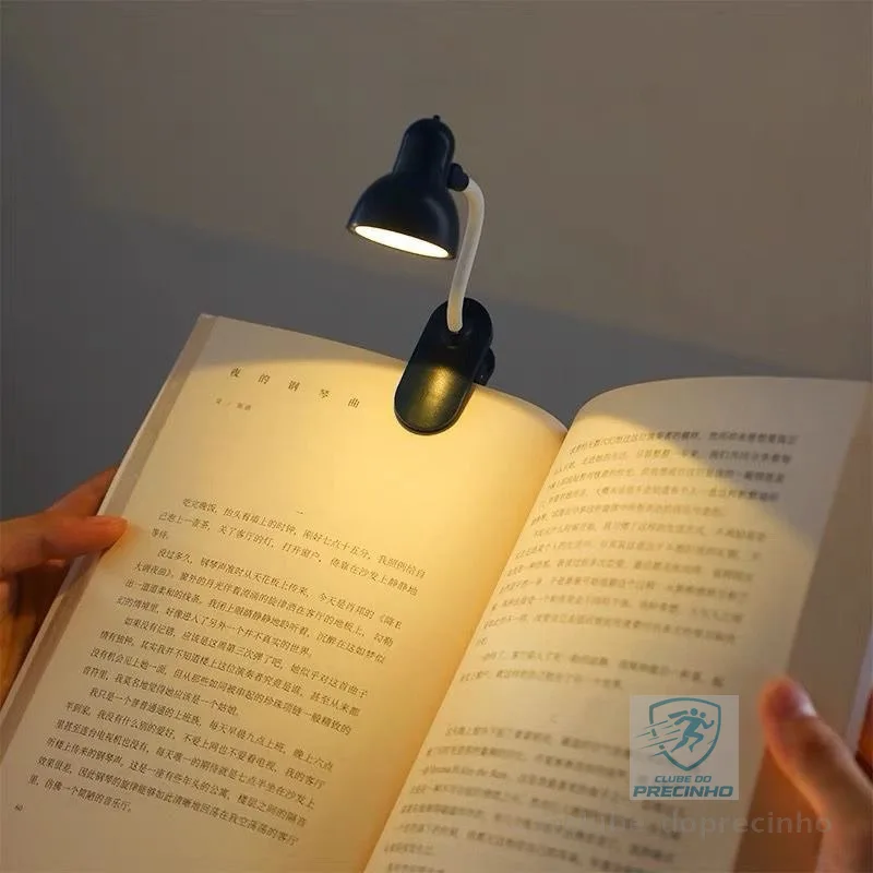 Mini Lâmpada De Mesa LED Alimentada Por Bateria Livro De Leitura com Clipe De suporte Luz Ajustável Portátil.
