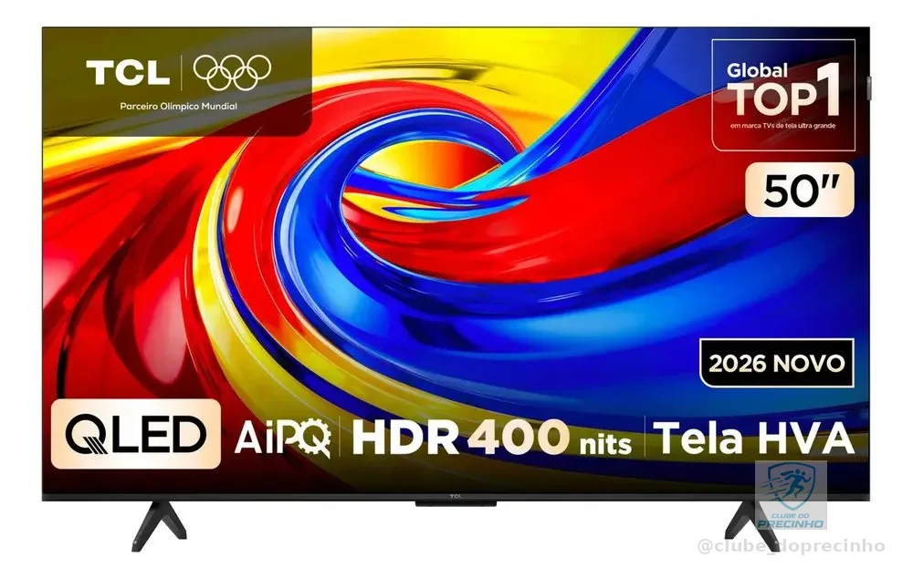 Smart TV TCL 50 Polegadas QLED 4K P7L WiFi Bluetooth Google TV HDR10+ 60 Hz AIPQ 50P7L