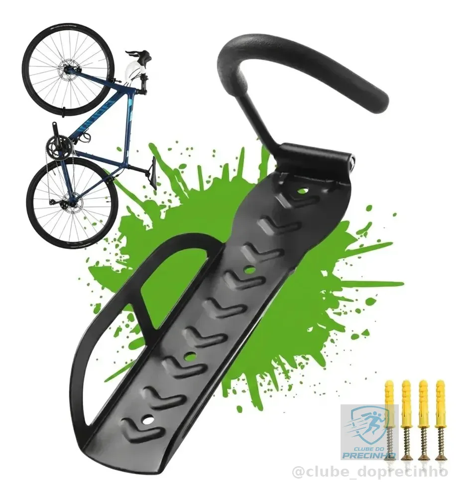Suporte Parede Bicicleta Vertical Gancho Reforçado Trava Bike MTB Speed Aro 29 Universal