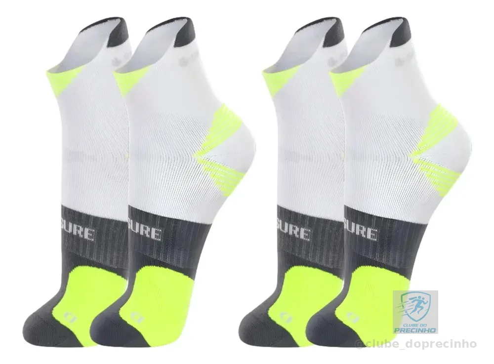 Kit 2 Meia Lupo Cano Curto Esportiva Dry Unissex Anti Bolha Branco Listras G (41-44)