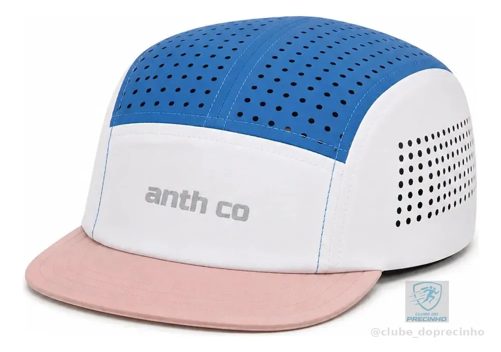 Boné Corrida Five Panel Fresh Anth Co Respirável Esportivo Branco / Azul Jeans / Rose Único Liso