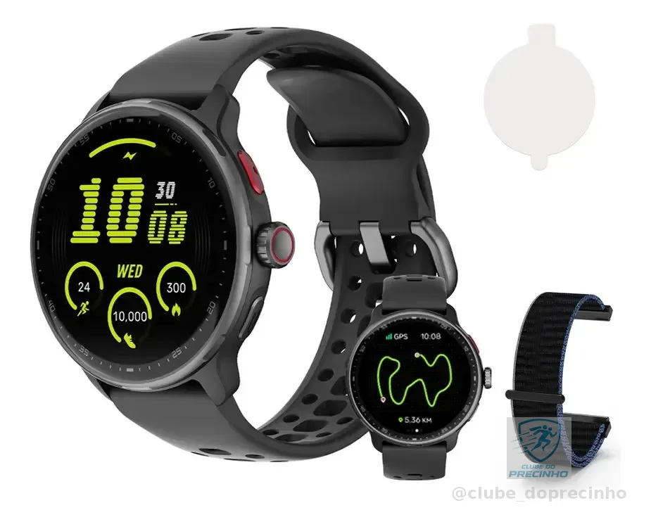 Relógio Inteligente Gps Smartwatch Amoled 3atm Sport Gps Caixa Preto