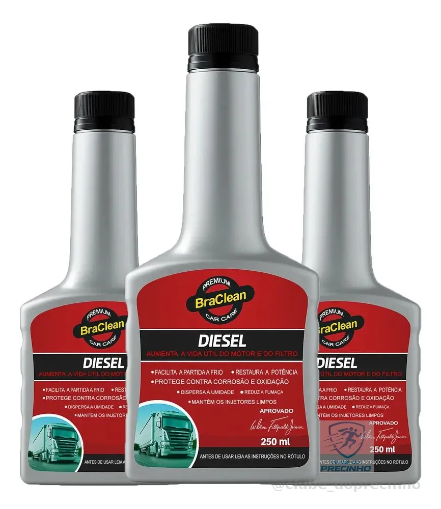 Kit 3 Melhor Aditivo Para Combustível Diesel 250ml Premium