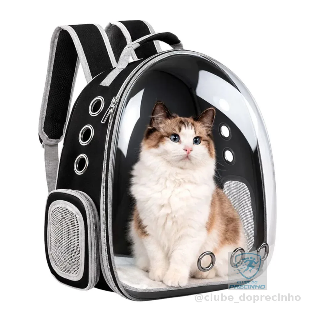 Mochila Pet Visão Panorâmica Astronauta para Cachorro e Gato Transporte Seguro e Confortável