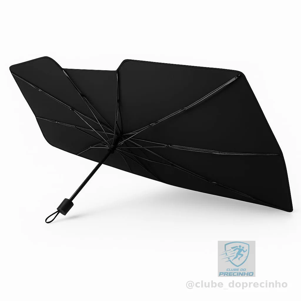 Protetor Solar Para-brisa, Quebra Sol Portátil, Proteção Térmica UV, Protetor Solar com Isolamento Térmico, Retrátil, Protetor Térmico Para Carro, Protetor Dobrável Preto para Carro