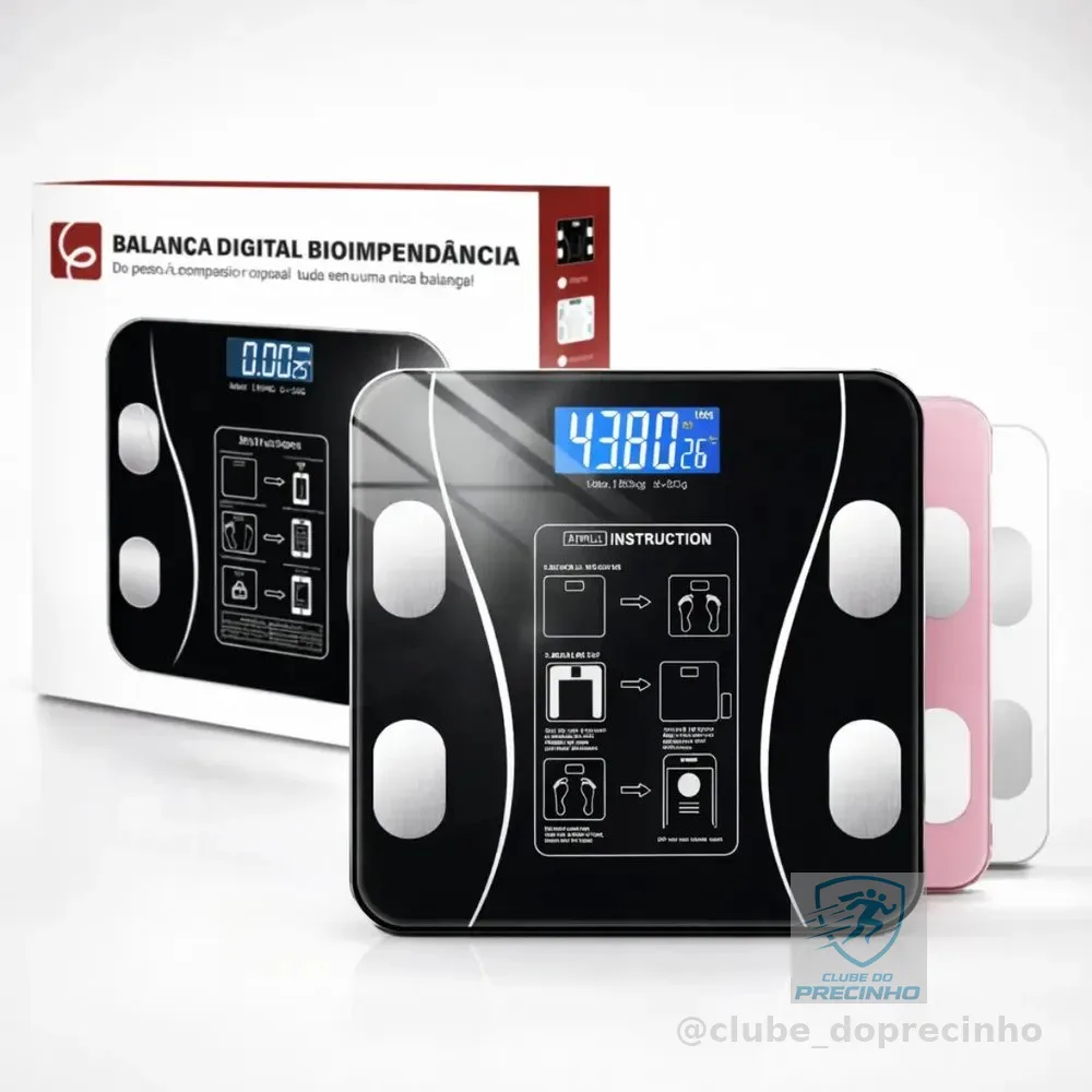 Eps-6905 Balança Epsilon Inteligente Bluetooth Com App, Lcd, Vidro Temperado, 180kg