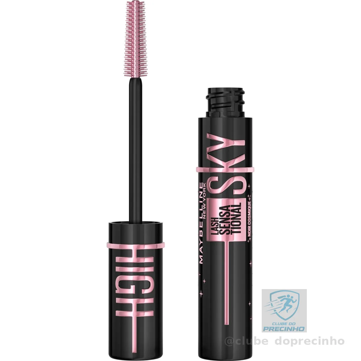 Maybelline NY Lash Sensational Sky High Cosmic Black, Máscara de Cílios Lavável com Extrato de Bambu e Escova Flexível para Alongamento Sem Limites, Pigmento Preto Intenso, Edição Especial, 7,2ml