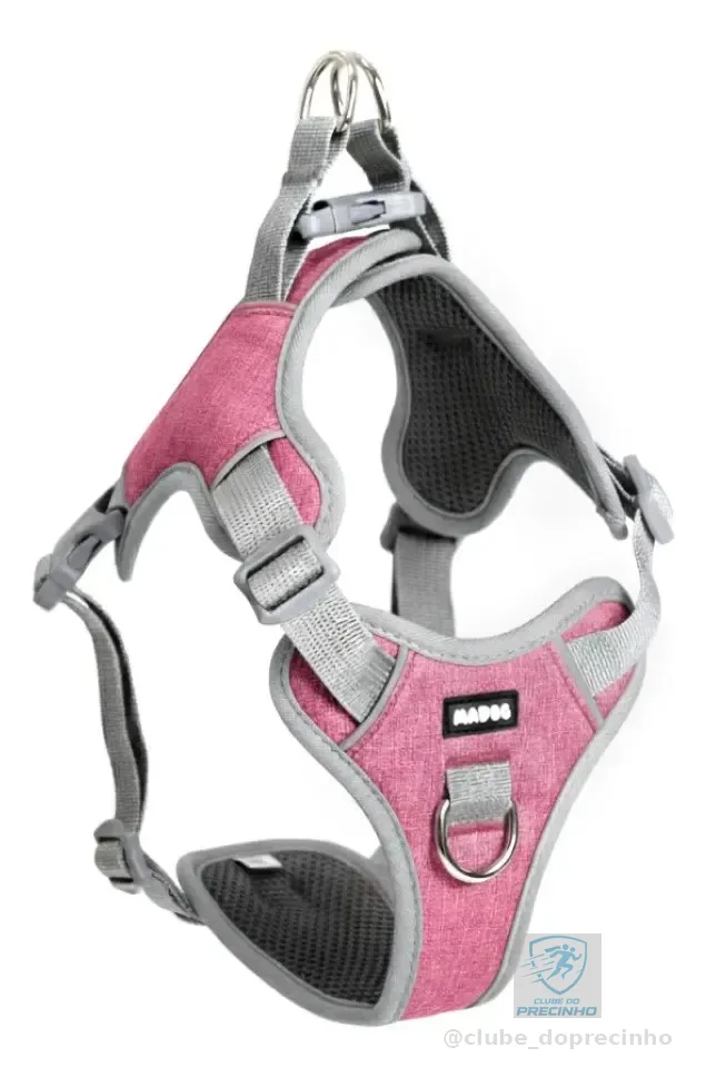 Coleira Peitoral Antipuxão Para Cachorro Madog Comfort Cor Rosa Tamanho M