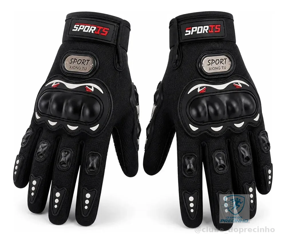 Luva Moto Motociclista Impermeável Proteção Touch Motoqueiro Preto Unico