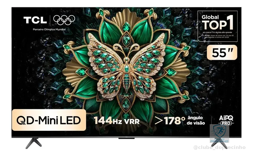 Smart TV TCL 55 Polegadas QLED Mini LED 4K C6K WiFi Bluetooth Google TV 4 HDMI 144Hz HDR10+ 55C6K