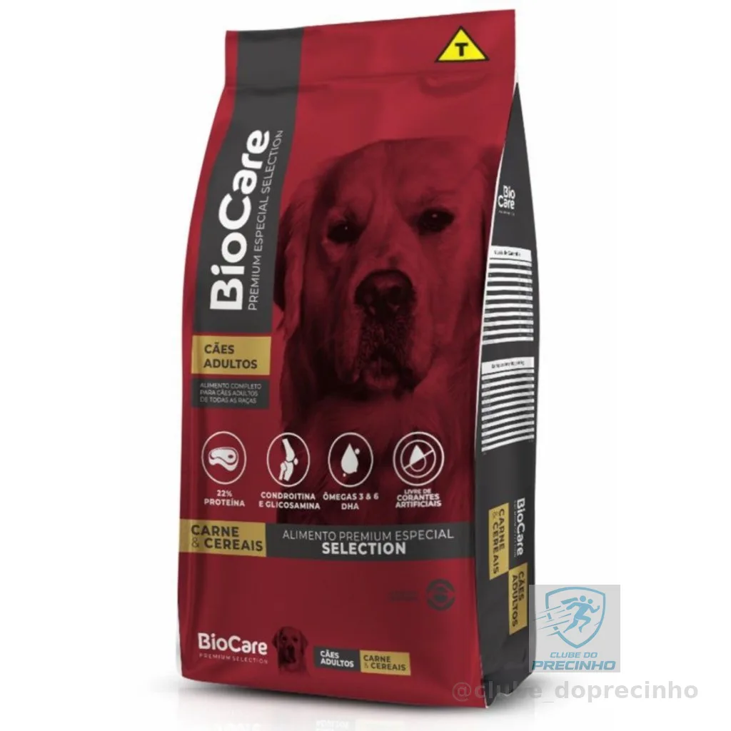 Ração BioCare Premium Especial Selection - Carne & Cereais - Adultos 15kg