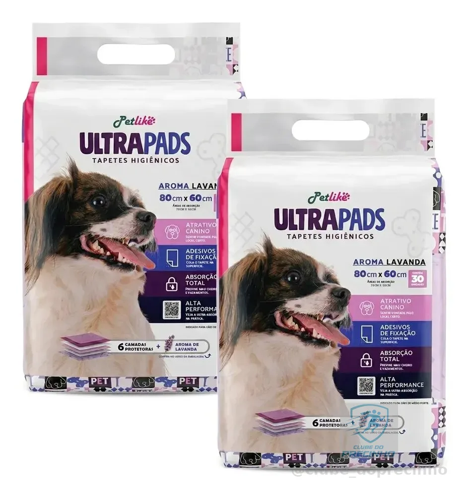 Tapete Higiênico Ultra Pad 60un 80x60 Lavanda Cães