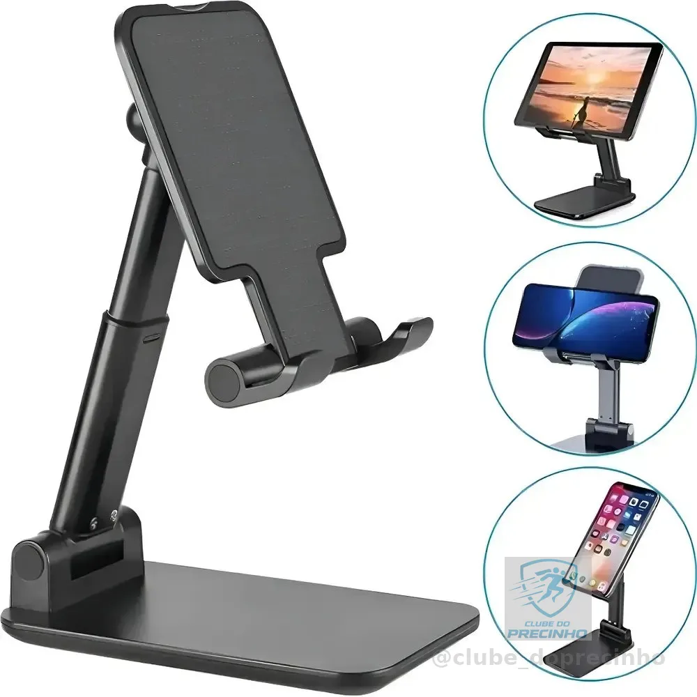 Suporte Mesa Articulado 212ºF Ajustável Para Celular E Tablet Preto/Branco