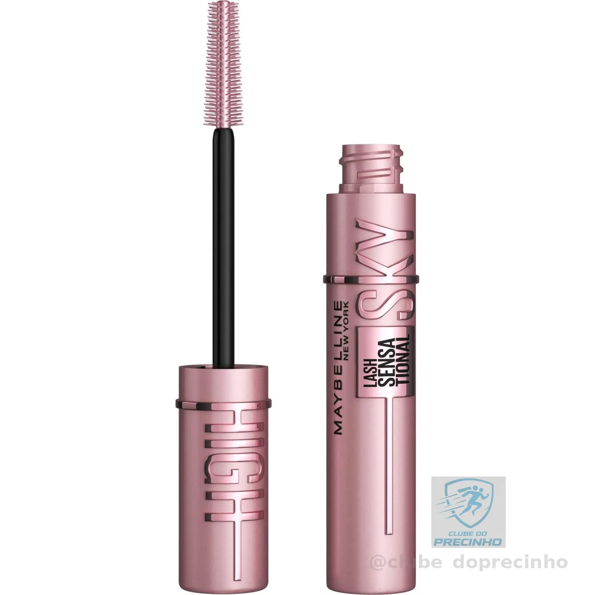 Maybelline NY Lash Sensational Sky High Máscara de Cílios Lavável, Escova Flexível, Alongamento Sem Limites com Extrato de Bambu e Fibras, Impacto de Todos os Ângulos, Preto 7,2ml