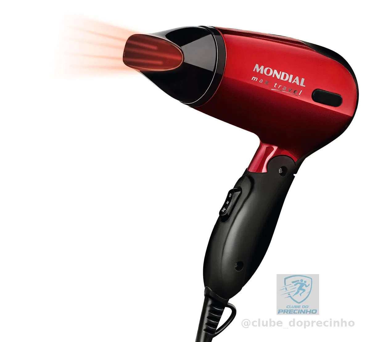 MONDIAL Secador, Max Travel, Bivolt, Preto/Vermelho, 1200W - SC-10