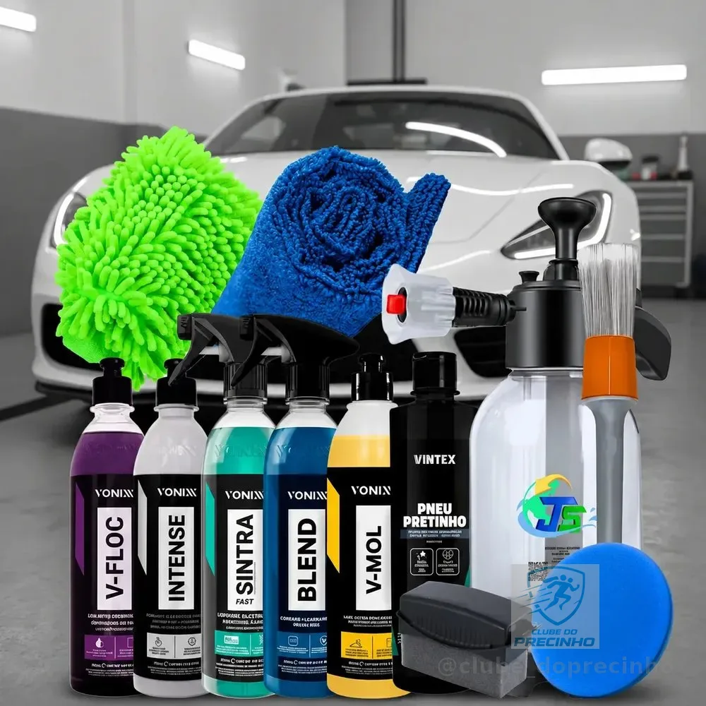Kit Completo Lavar Carro Rapido Cera Pulverizador 2l Brilho Branco