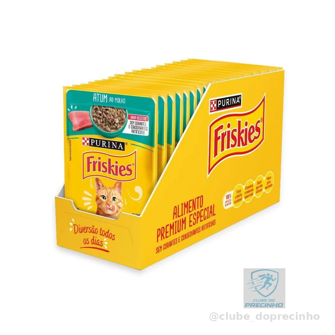 Pack Nestlé Purina Friskies Ração Úmida Para Gatos Adultos Atum Ao Molho - Com 15 Sachês 85g