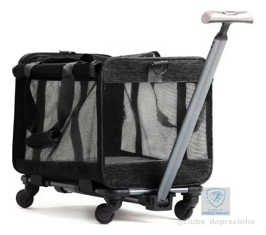 Bolsa Transporte Pet Com Rodinhas Madog Wind Wheels Preto