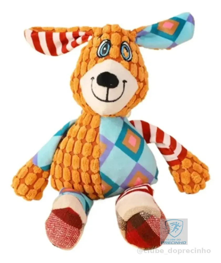 Brinquedo Pelúcia Mordedor com Apito para Cachorro Ursinho