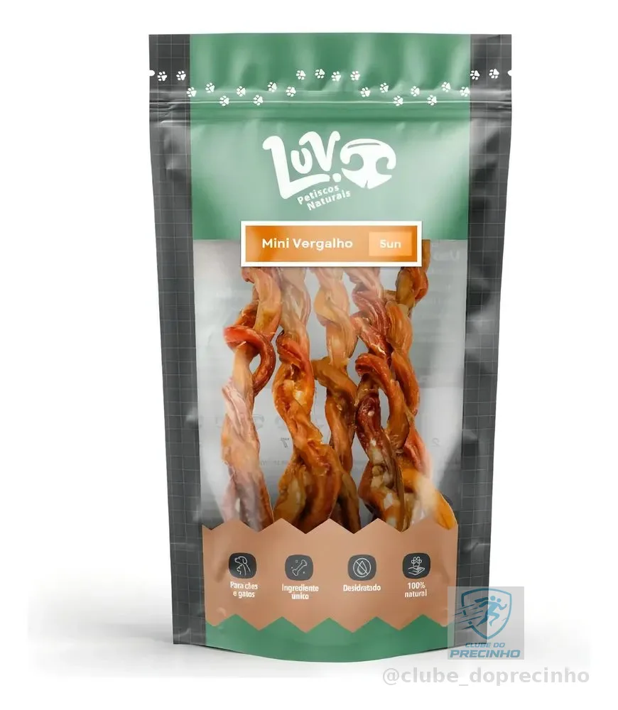 Mordedor Petisco Natural Cães Pequeno Mini Vergalho Ovino5un