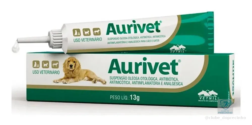 Aurivet Vetnil Pormada Otológica Para Cães e Gatos 13g