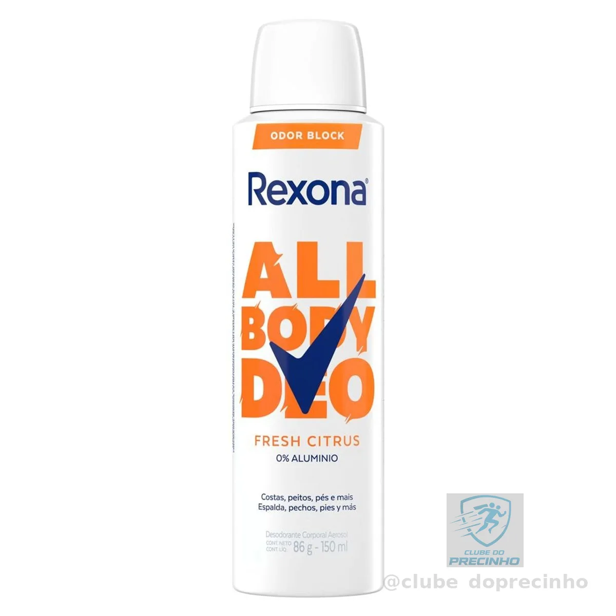 Rexona All Body, Desodorante Corporal Aerossol, Para o Corpo Todo, Fresh Citrus 150ml