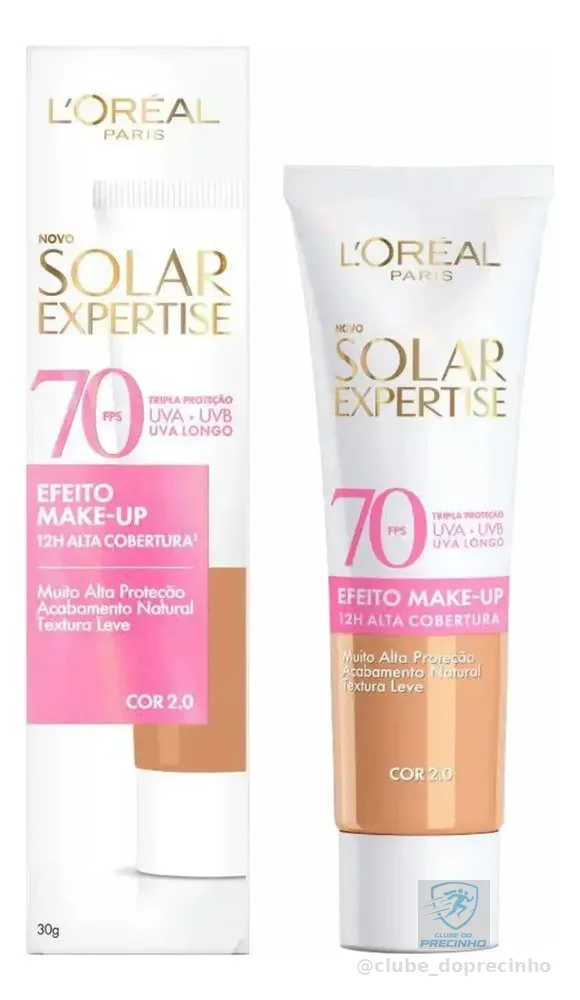 Protetor Solar Facial com Cor FPS 70 Alta Cobertura - L'Oréal Paris Solar Expertise Efeito Make Up 30g