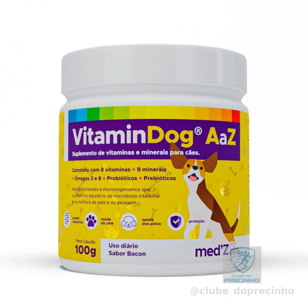 Suplemento Polivitamínico Completo para Pets VitaminDog AaZ com Sabor Bacon - Proteção Total