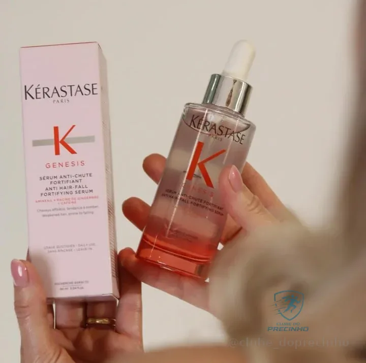 Kérastase Genesis Sérum Anti-Chute Fortifiant, Tratamento Diário Antiqueda para Cabelos Enfraquecidos com Aminexil, Raiz de Gengibre e Cafeína, Reduz a Queda e Fortalece a Fibra 90ml