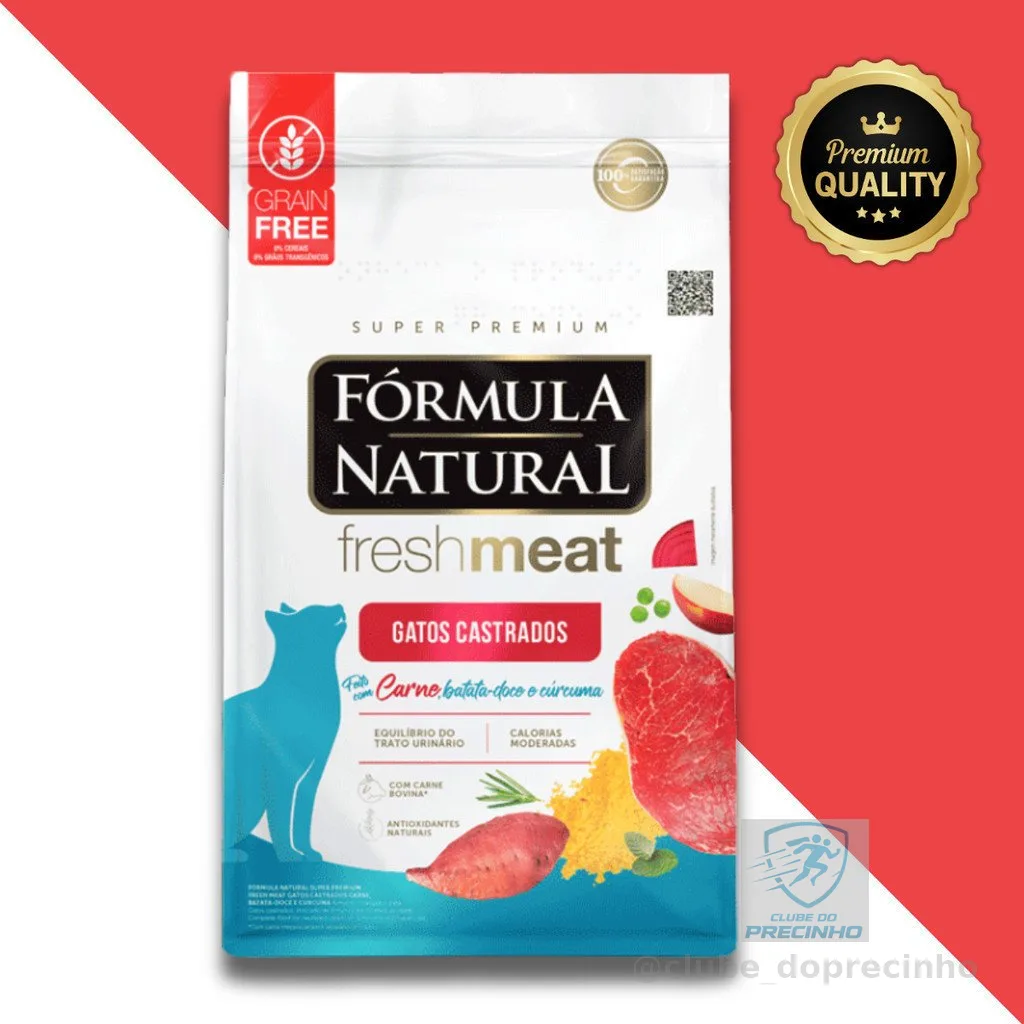 Ração Fórmula Natural Fresh Meat Carne para Gatos Castrados 10kg