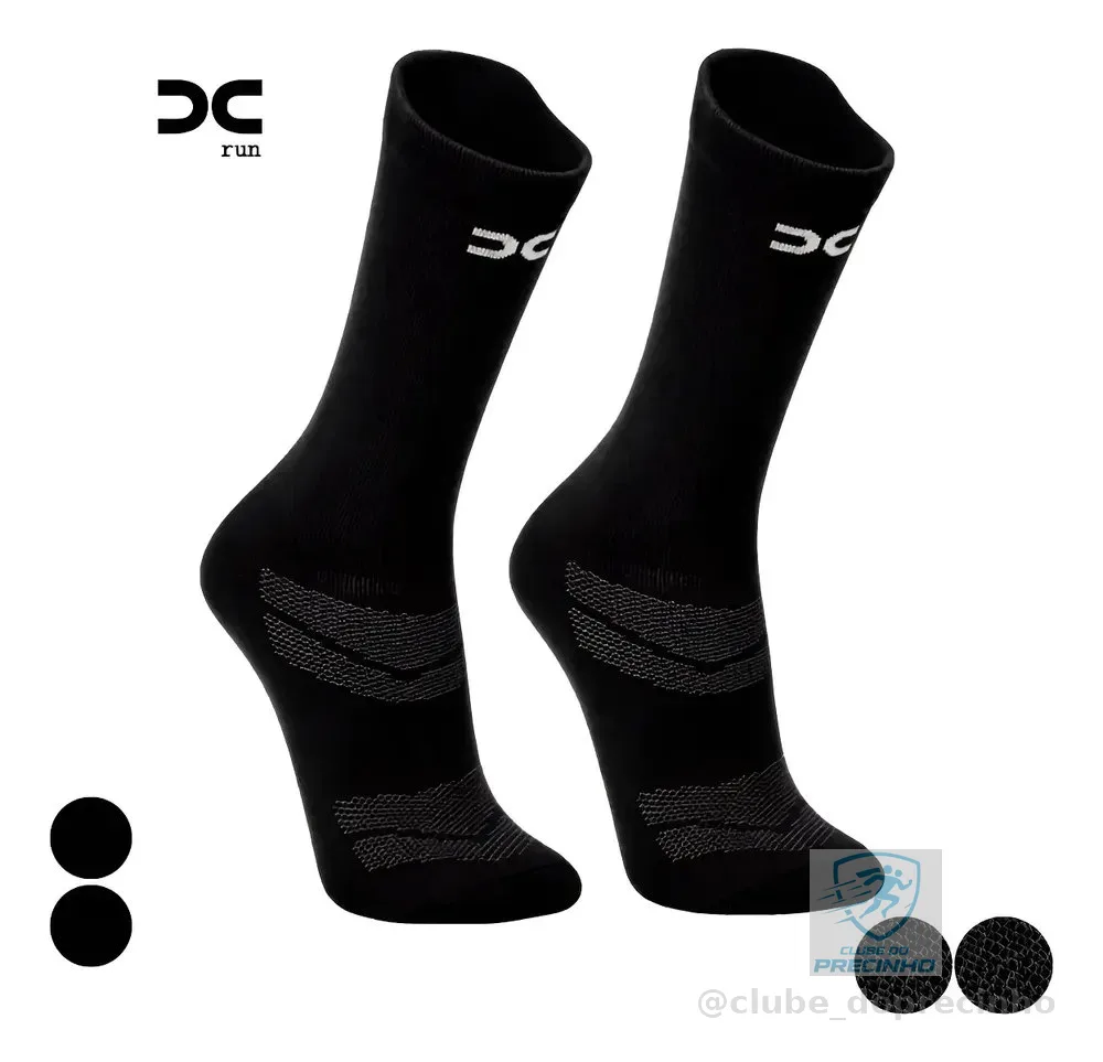 Kit 2 Par Meia Esporte Fitness Corrida Ciclismo Academia Gym Preto 38 Ao 43