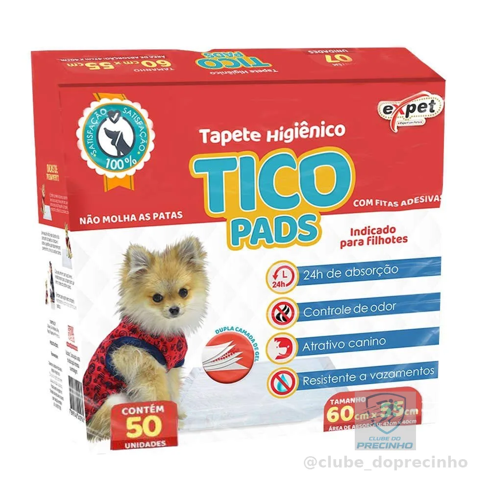 Tapete Higiênico Tico Pads 50 Unidades