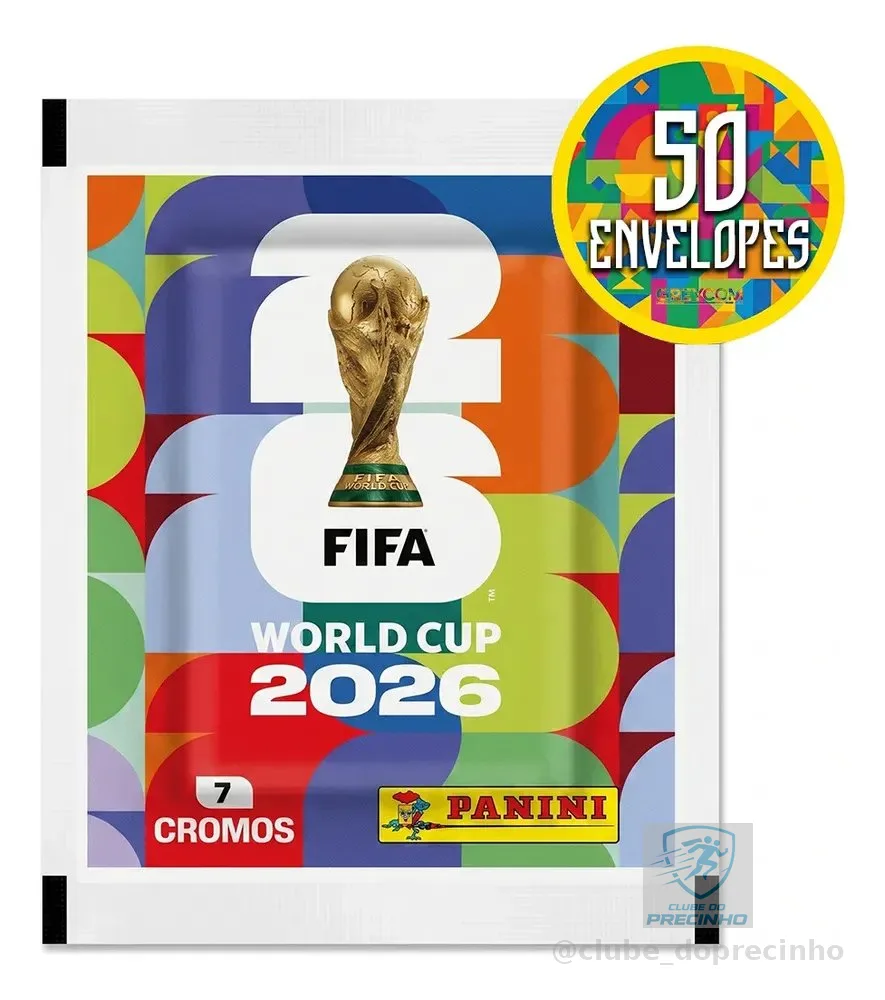 Kit 350 Figurinhas Do Álbum Copa Do Mundo 2026- 50 Envelopes