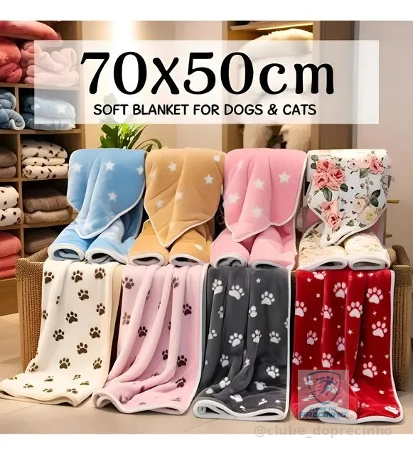 3 Mantas Extra Macias, Ideais Para Cães E Gatos Sortidas