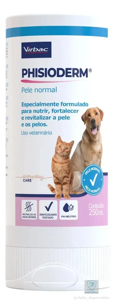 Shampoo Virbac Phisioderm Pele Normal Cães E Gatos 250ml