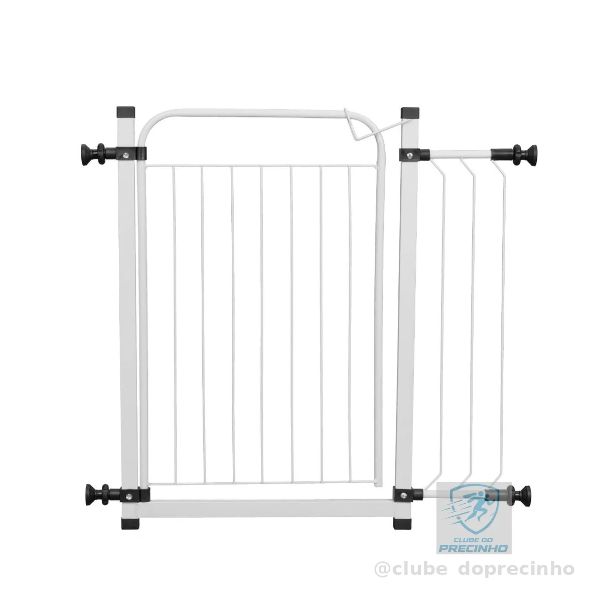 Portão Grade Proteção 69 à 74cm Criança Bebe Cão + Extensor 10cm Branco