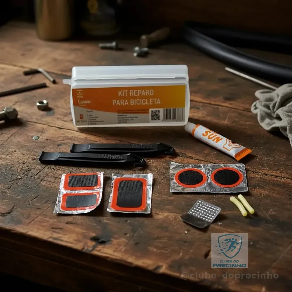 Kit Remendo Reparo + Espatula Troca De Pneu Bike Bicicleta