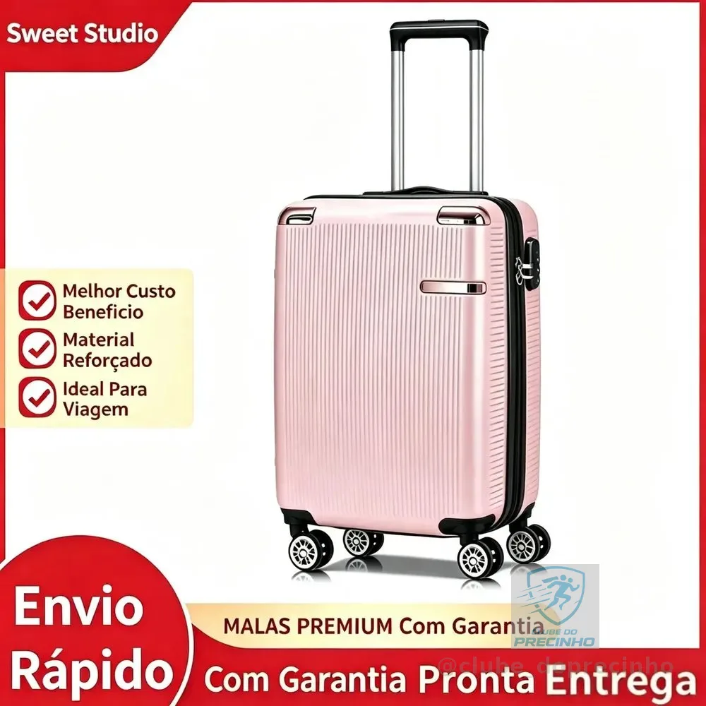 Mala Sweet Studio Para Viagem Bordo Pequena De Mão Com Rodas Removíveis Rosa Mala 2088