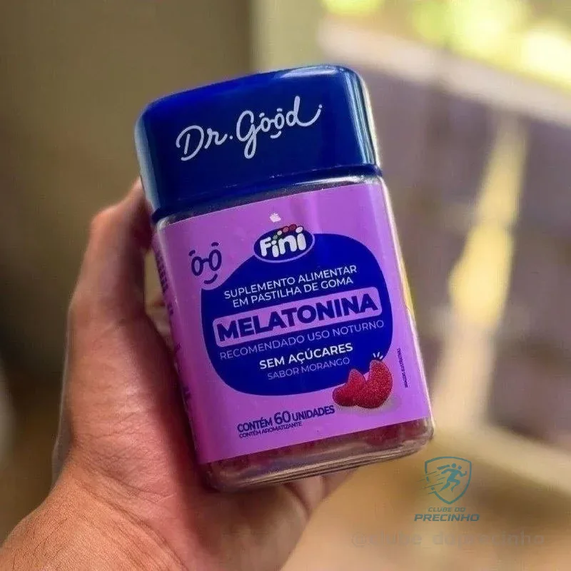 Melatonina Sabor Morango 60 Gomas Mastigável Fini Dr Good