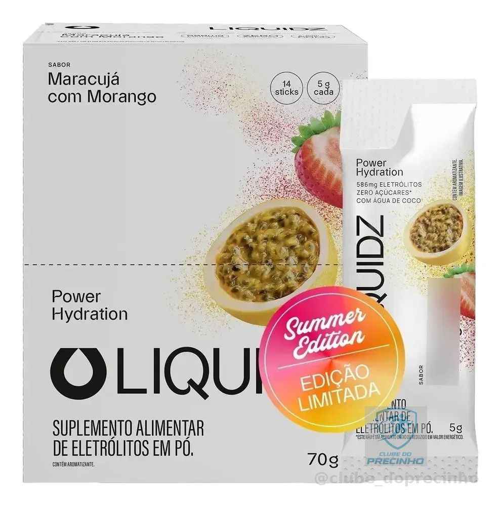 Liquidz®eletrólitos Zero Açúcar Maracujá E Morango 14 Sachês Maracujá Com Morango
