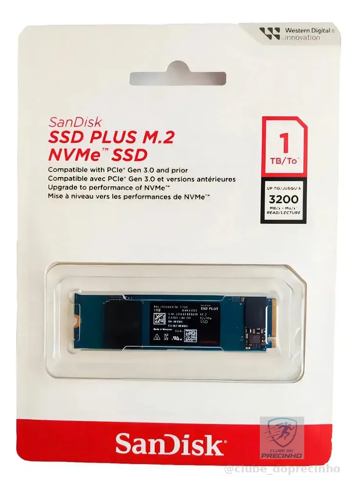Ssd M.2 1tb Sandisk Plus Nvme 2280