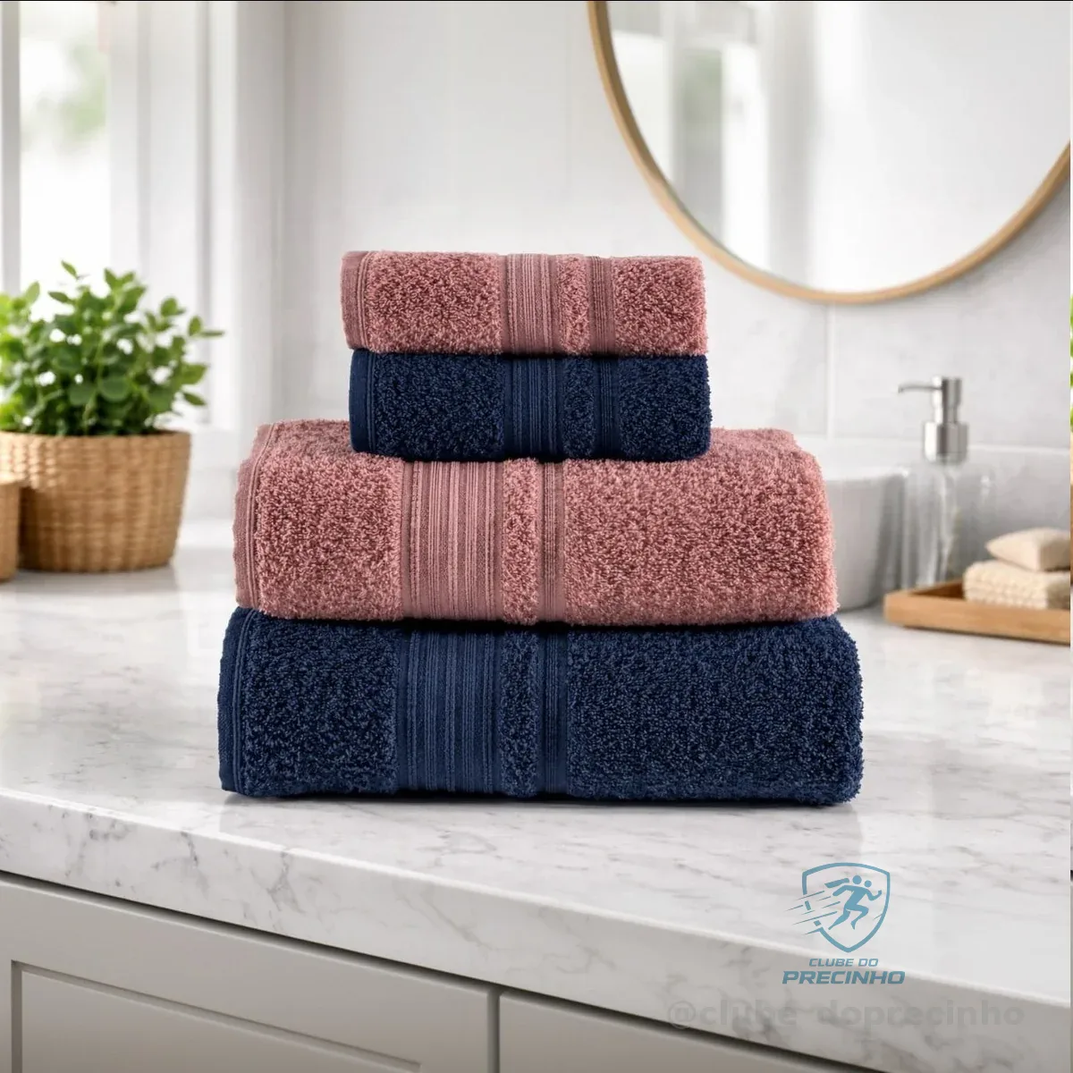 Jogo De Toalhas Altenburg Tóquio Banho 4 Roxo Mellow E Azul Deep Liso