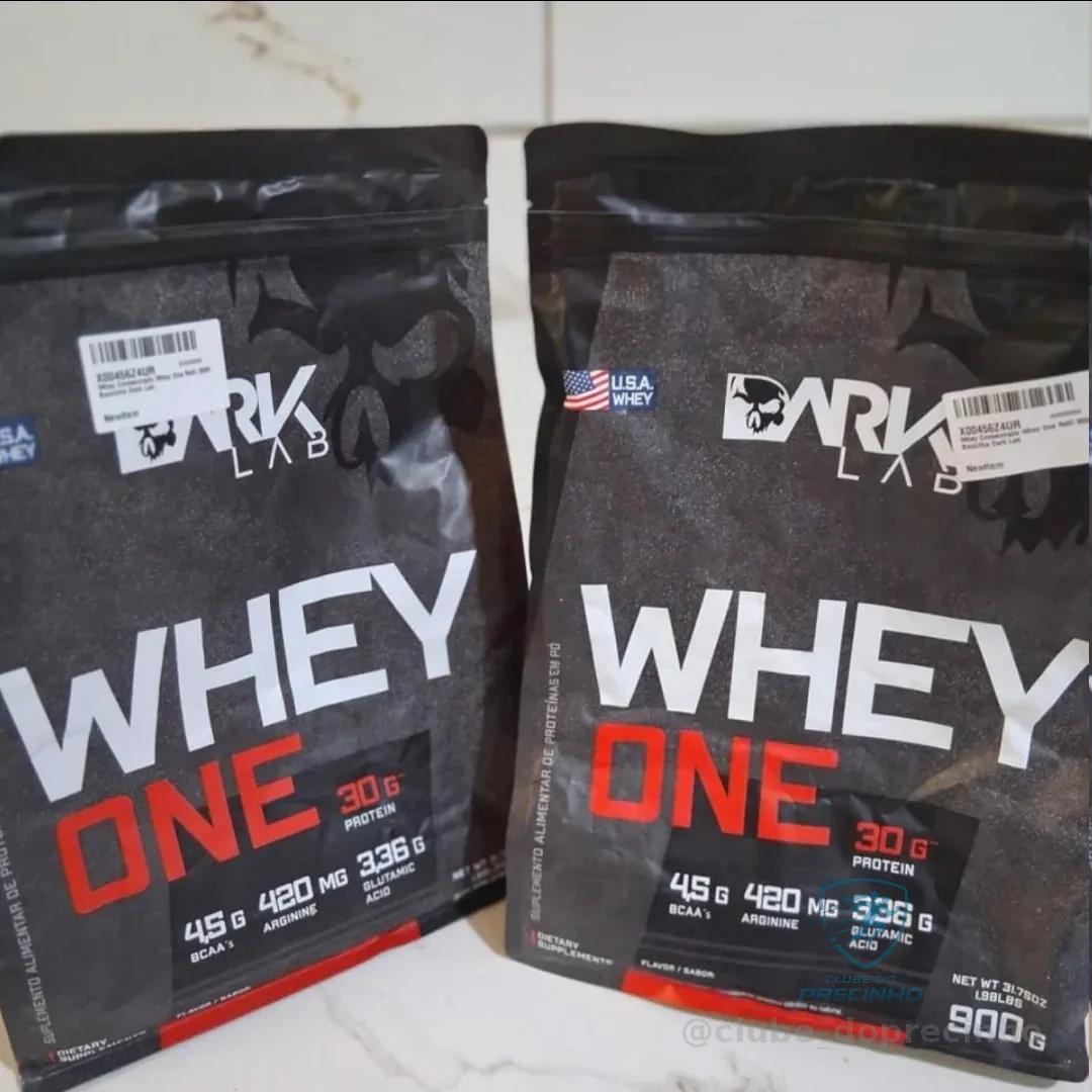 Whey One Concentrado Dark Lab Refil 900g, Baunilha, Ganho de Massa Muscular