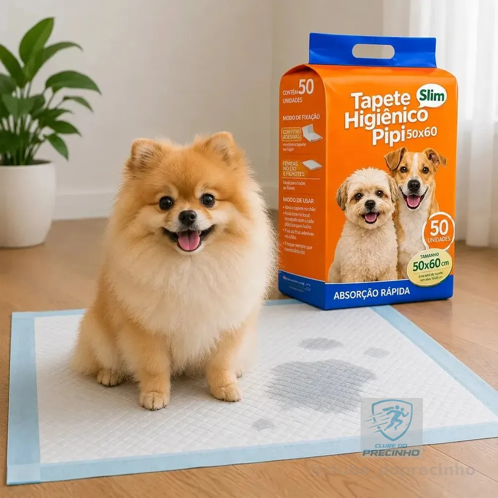 Tapete Higiênico para Cães Gatos Pets Manta Absorvente 50 Unidades 50x60 cm