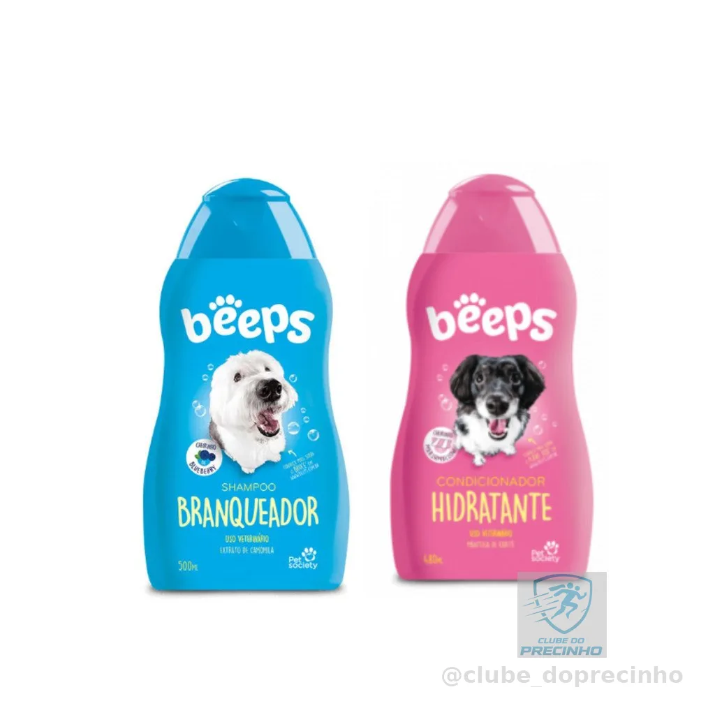 01 Shampoo Pet Branqueador e 01 Condicionador Beeps