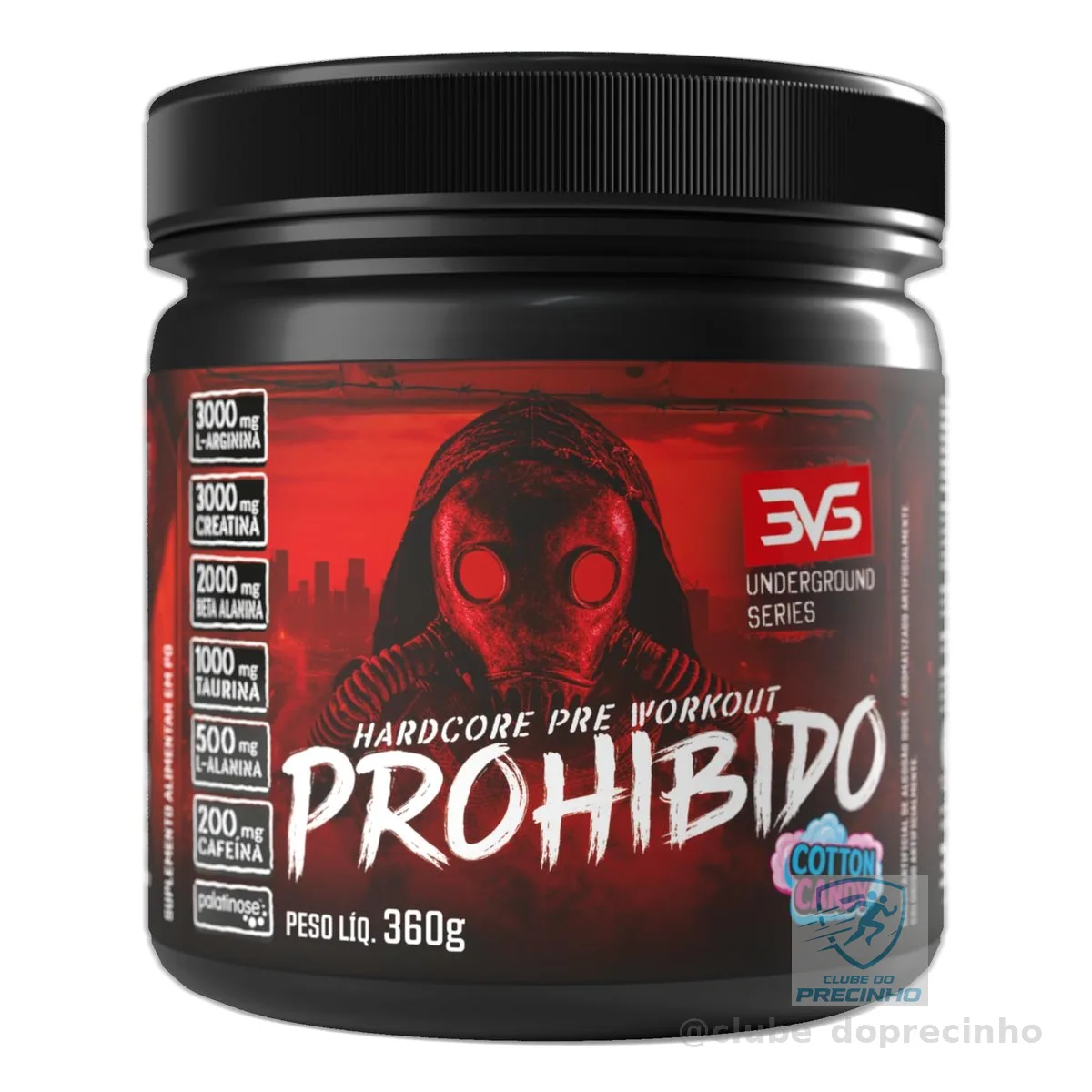 Pré-Treino Prohibido Algodão Doce 360g 3VS Nutrition
